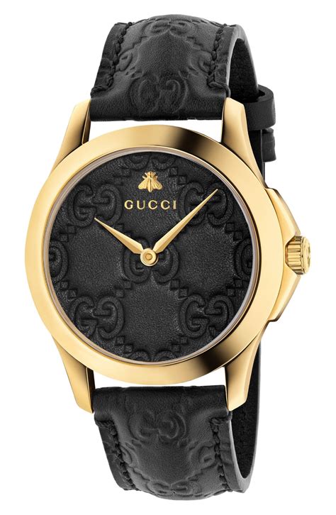 gucci watches ladies leather strap